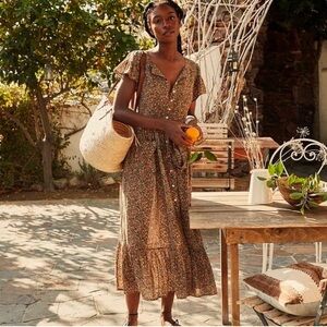 Dôen Marfa Yellow Canyon Floral Dress